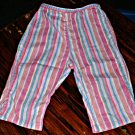 Girls Pink, Blue, Yellow Candy Striped Capris 3T