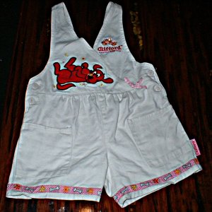 Clifford The Big Red Dog Overalls with Print Trim 3T
