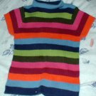 Girls 6xl Multicolored Striped Ribbed Sweater