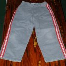 Boys 5 Mid Grey Pants with Red/White Stripes