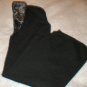 Womens Black Knit Hooded Scarf with Faux Fur