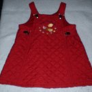 Girls Maroon Quilted Winnie The Pooh Dress 3T