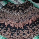 Womens Black Skirt with Autumn Leaves Design Sz Large