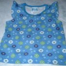 Girls 2T Blue Flowered Tank Shirt with Ruffles
