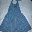 Girls 4 5 Blue and Pink Plaid Halter Dress