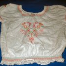 Girls White Embroidered Peasant Blouse 4T