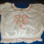 Girls White Embroidered Peasant Blouse 4T