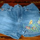 Girls Denim 5pocket Embroidered Shorts 3T