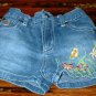 Girls Denim 5pocket Embroidered Shorts 3T