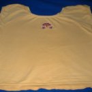 Girls Yellow Top with Capped Sleeves and Embroidery 3T