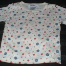 Girls Red and Blue Flowered Shirt 2T