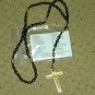 NIP Black and Gold Rosary Free Shipping
