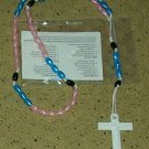 NIP Pink, Cerulean & Black Rosary Free Shipping