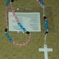 NIP Pink, Cerulean & Black Rosary Free Shipping