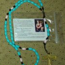 NIP Blue White Black & Gold Rosary Free Shipping