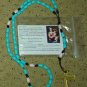 NIP Blue White Black & Gold Rosary Free Shipping
