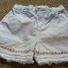 Girls White Shorts with Flower Trim 3T