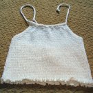 Girls White Rib Knit Halter Top sz 6