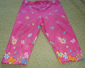 Girls Pink Print Capris 3T