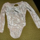 Girls Pink Velour Dance Bodysuit XS 4 5