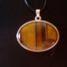 Beautiful Tiger Eye Pendant on an 18" Leather Necklace