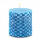 ISLAND BLUE BASKET WEAVE CANDLE