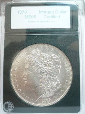 Slabbed 1879 Morgan Dollar Uncirculated MS65