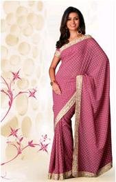 Designer Georgette Saree with Floral two colour print