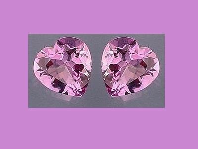 Amethyst Pair 4ctw. 9x9mm Heart Cut Loose Gemstones
