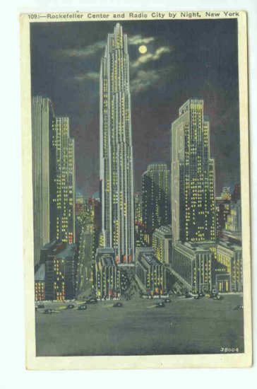 73606 NY New York City Rockefeller Center by night Postcard