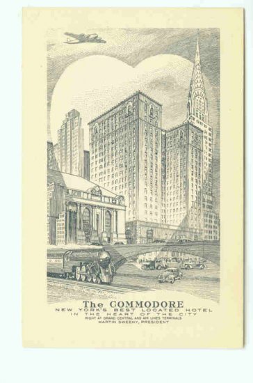 73628 NY New York City Vintage Postcard Commodore Hotel