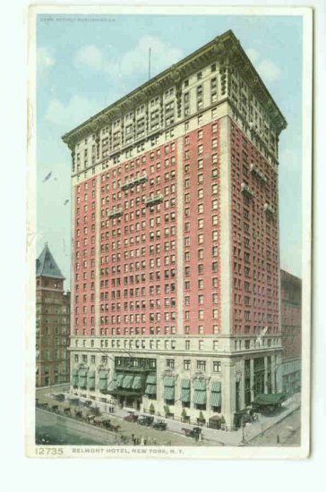 73655 NY New York City Vintage Postcard Belmont Hotel 1910
