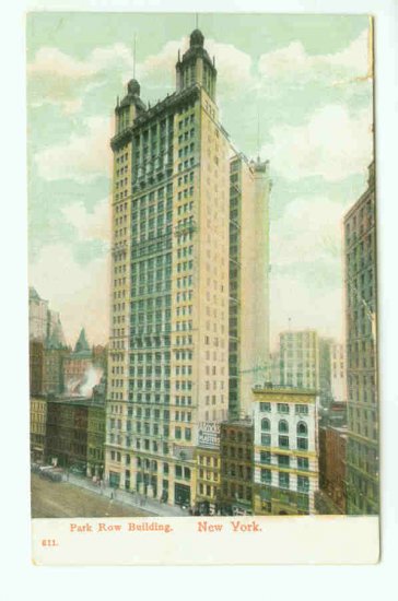 73660 NY New York City Vintage Postcard Park Row Building Early
