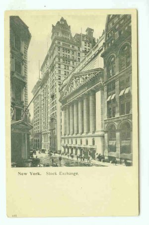 73668 NY New York City Vintage Postcard  Stock Exchange Wall Street