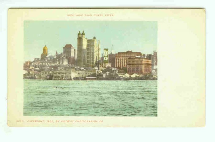 73672 NY New York City Vintage Postcard View at North River 1902