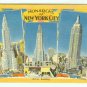 73680 NY New York City Vintage Postcard Monarchs Skyscraper Linen