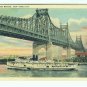73697 NY New York City Vintage Postcard Steamer Richard Peck Queensboro Bridge