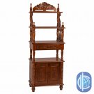International Caravan Tourneau 4-Tier Hand Carved Wood Bakers Rack New!
