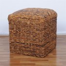 International Caravan Salma Abaca Woven Ottoman New!