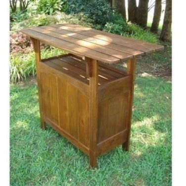 International Caravan Aragon Outdoor Acacia Patio Bar Table New!