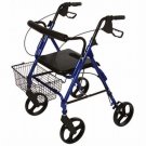 Roscoe ROS-KDR8B Rollator 4 Wheel Rolling Walker Blue
