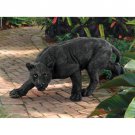 Shadowed Predator - Black Panther Garden Statue Big Cat Yard Art Sculpture NEW
