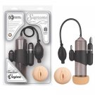 Supreme 8in. Multispeed Vibrating Penis Pump By Nasstoys With Realskin Masturbator Vagina (Black)
