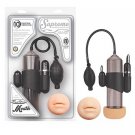 Supreme 8in. Multispeed Vibrating Penis Pump By Nasstoys With Realskin Masturbator Mouth (Black)