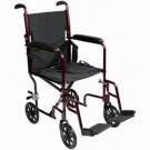 Roscoe KT19BG 19" Steel Transport Wheelchair Burgundy