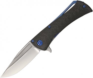 Marfione MFC394MCK Closer Framelock Folding Knife 3.75" Blade 5" Closed CF Blued