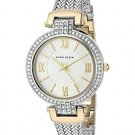 Anne Klein Women's AK/2463SVTT Swarovski Crystal Accented Two-Tone Mesh Bracelet Watch