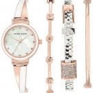 Anne Klein AK/2342RWST Swarovski Crystal Accented Rose Gold-Tone & White Bangle Watch & Bracelet Set