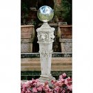 Design Toscano Lion Head Gazing Globe Garden Pillar Statue
