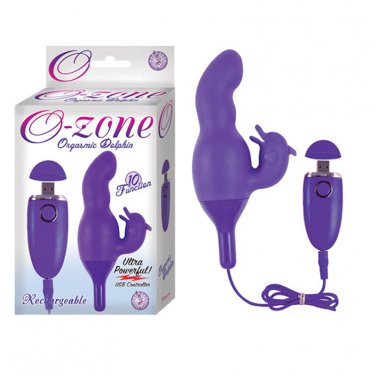 Ozone Orgasmic Dolphin 10 Function USB Rechargeable Silicone Waterproof Purple